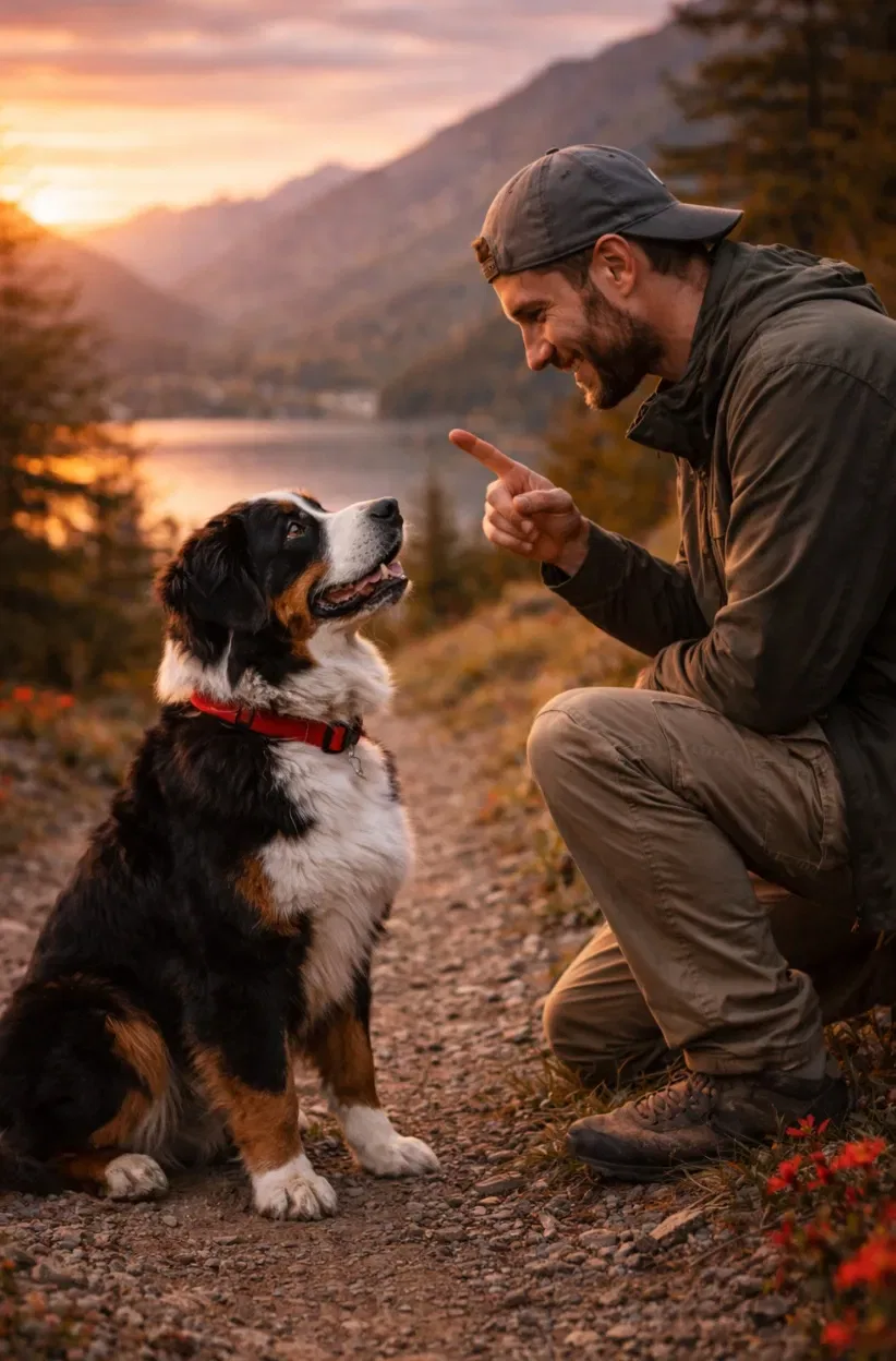 Allevatore Bovaro del Bernese in Ticino con esemplare adulto